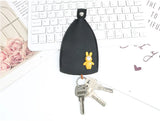 Cute Cartoon Pull Out Key Bag for Women Car Key Holder PU Leather Keychain Pouch