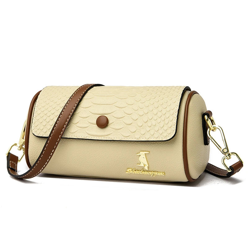 Crocodile Barrel-shaped Mini Tote Sac PU Leather Messenger Bag