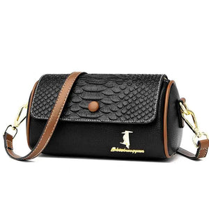 Crocodile Barrel-shaped Mini Tote Sac PU Leather Messenger Bag
