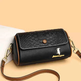 Crocodile Barrel-shaped Mini Tote Sac PU Leather Messenger Bag
