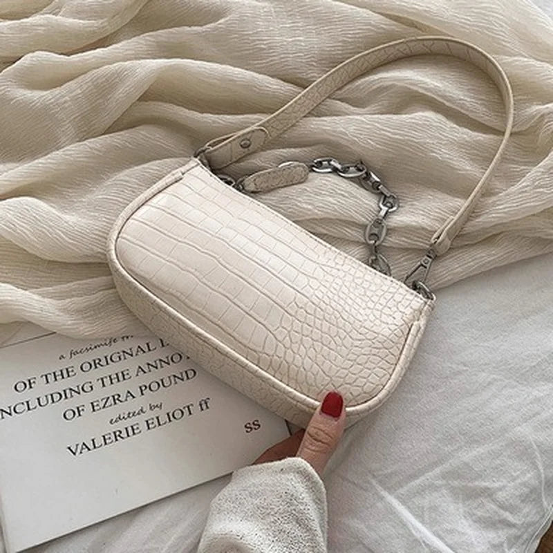 Crocodile Pattern Mini PU Leather Shoulder Bag for Women