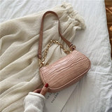 Crocodile Pattern Mini PU Leather Shoulder Bag for Women