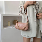 Crocodile Pattern Mini PU Leather Shoulder Bag for Women with Chain Hand Bag