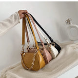 Crocodile Pattern Mini PU Leather Shoulder Bag for Women with Chain Hand Bag