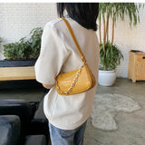 Crocodile Pattern Mini PU Leather Shoulder Bag for Women with Chain Hand Bag