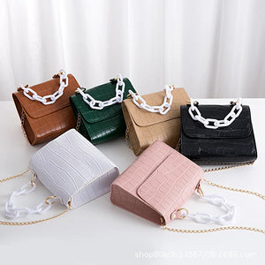 Crocodile Pattern Female Handbag Small Square Bag for Women