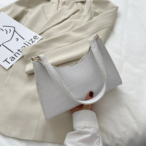Crocodile Pattern Ladies Handbag PU Leather Retro Shoulder Bag