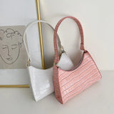 Crocodile Pattern Ladies Handbag PU Leather Retro Shoulder Bag