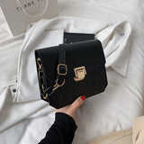 Crocodile Pattern Messenger Bag Womens PU Leather Small Square Flap Shoulder Cro