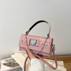 Crocodile Pattern Women Shoulder Messenger Bag Chain Vintage Ladies Purse