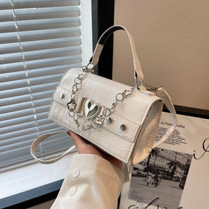 Crocodile Pattern Women Shoulder Bag PU Leather Chain Ladies Purse