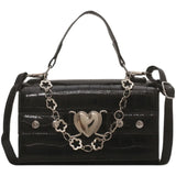 Crocodile Pattern Women Shoulder Bag PU Leather Chain Ladies Purse