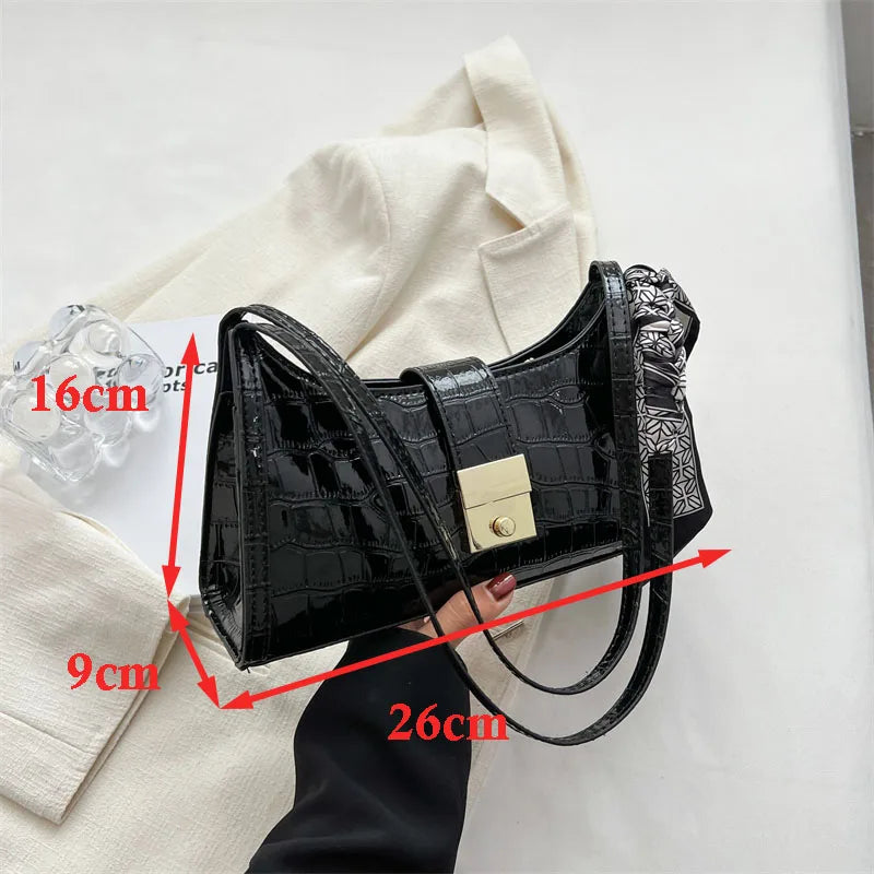 Crocodile Pattern Shoulder Bag