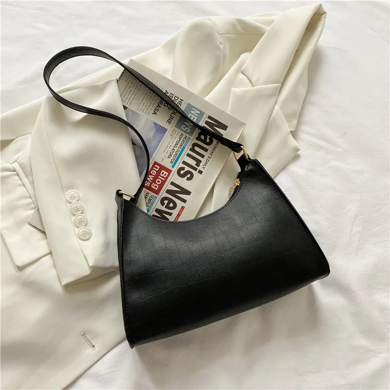 Crocodile Pattern Women's Shoulder Bag PU Leather Handbags