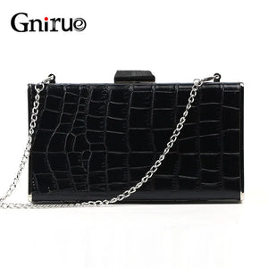 Crocodile Women Chain Messenger Bag PU Leather Clutch Envelope Party Bags