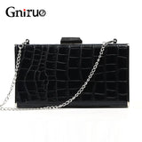Crocodile Women Chain Messenger Bag PU Leather Clutch Envelope Party Bags