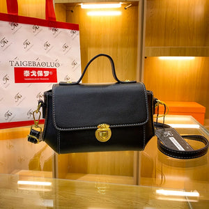 Cow Leather Crossbody Bag for Women Beige