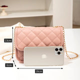 Women's Crossbody Bag Metal Chain Solid Shoulder Bag Red Pink