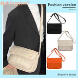 Embroidered Rhombus Crossbody Bag with Adjustable Strap