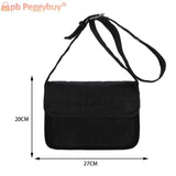 Embroidered Rhombus Crossbody Bag with Adjustable Strap