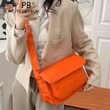 Crossbody Bag Rhombus Embroidery Thread Flap Women Handbags Adjustable Strap