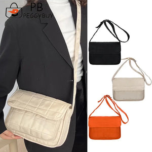 Crossbody Bag Rhombus Embroidery Thread Flap Women Handbags Adjustable Strap