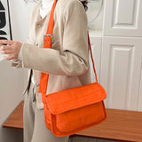 Embroidered Crossbody Bag Rhombus Design Oxford Handbag