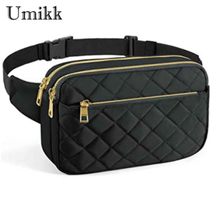Rhombus Pattern Crossbody Bag with Multi-Pockets for Travel