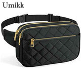 Rhombus Pattern Crossbody Bag with Multi-Pockets for Travel