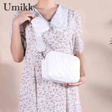 2 in 1 Crossbody Bag PU Leather Phone Pouch Quilted Camera Handbag with Coin Pur