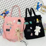 Canvas Crossbody Bag College Student Backpack Large Tote Art Shoulder Bag