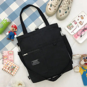 Canvas Crossbody Bag College Student Backpack Large Tote Art Shoulder Bag