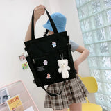 Canvas Crossbody Bag College Student Backpack Large Tote Art Shoulder Bag