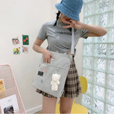 Canvas Crossbody Bag College Student Backpack Large Tote Art Shoulder Bag