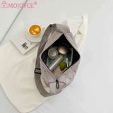Crossbody Bag Cotton Padded Shoulder Quilted Rhombus Solid Wide Belt