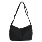 Cotton Padded Crossbody Bag Quilted Rhombus Wide Belt for Autumn & Winter