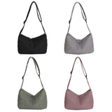 Cotton Padded Crossbody Bag Quilted Rhombus Wide Belt for Autumn & Winter