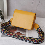 Mini PU Leather Crossbody Bag Wide Strap Small Square Shoulder Messenger