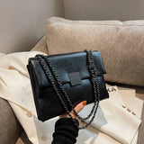 Women's Chain Crossbody Bag PU Leather Messenger Bag