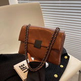 Women's Chain Crossbody Bag PU Leather Messenger Bag
