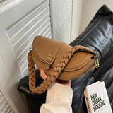 Women's Western Style Crossbody Bag Small Square Texture Messenger Handbag