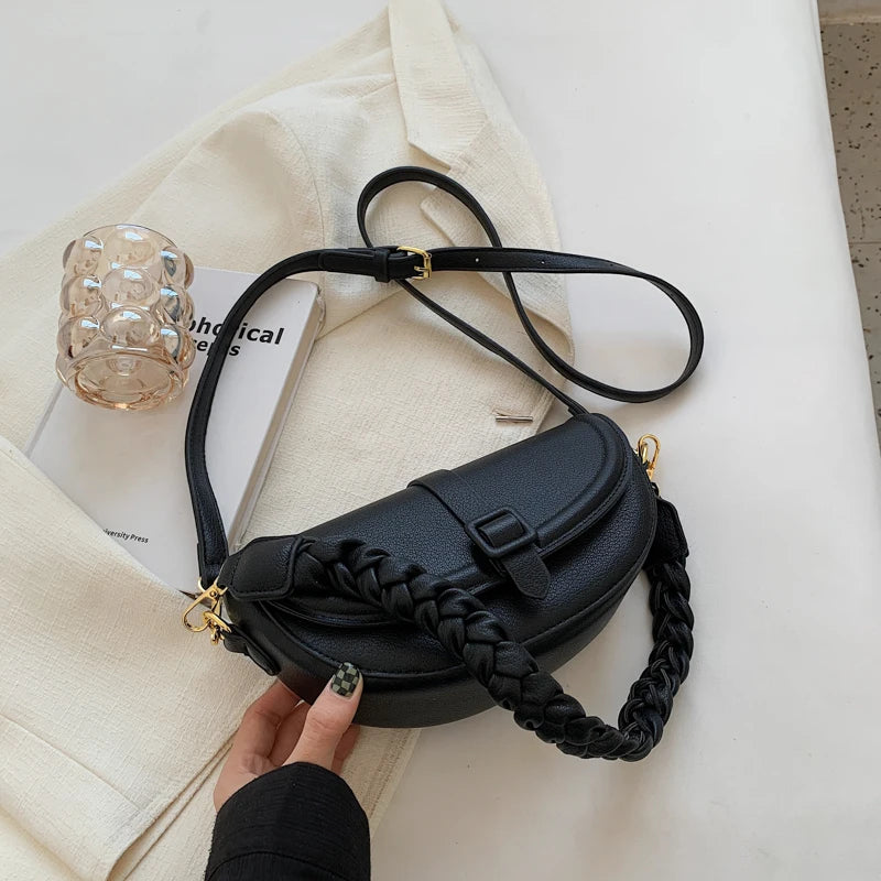 Women's Western Style Crossbody Bag Small Square Texture Messenger Handbag