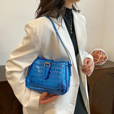 Colored Bling Women's Shoulder Bags Stone Leather Female Handbags