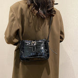 Colored Bling Women's Shoulder Bags Stone Leather Female Handbags