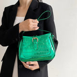 Colored Bling Women's Shoulder Bags Stone Leather Female Handbags