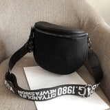 Vintage Semicircle Crossbody Bag PU Leather Shoulder Handbag