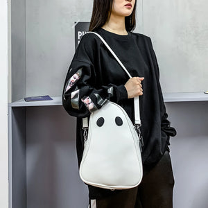 Funny Devil Ghost Crossbody Bag PU Leather Small Zipper Travel