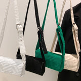 Corduroy Crossbody Bag Women Square Messenger Handbag Spring Satchel