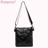 Quilted Cotton Padded Crossbody Handbag Solid Hand Bags Women Zipper for Travel