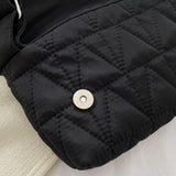 Quilted Rhombus Crossbody Sling Bag Small Square Flap Pocket Wide Strap